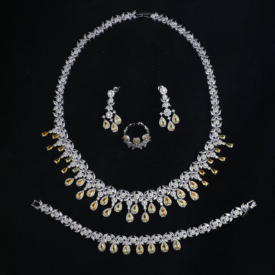 Luxury Cubic Zirconia 4-piece Necklace Sets