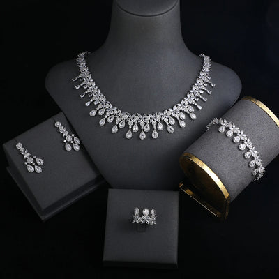 Luxury Cubic Zirconia 4-piece Necklace Sets