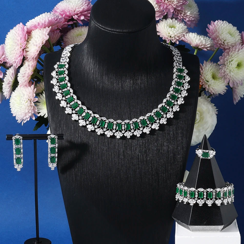 Luxury Women’s CZ Bridal Necklace Set