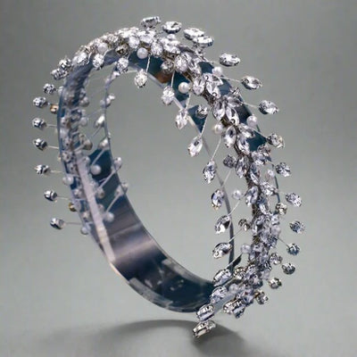 Elegant Silver Rhinestone Bridal Hair Hoop - Perfect Wedding Tiara and Hair Accessory
